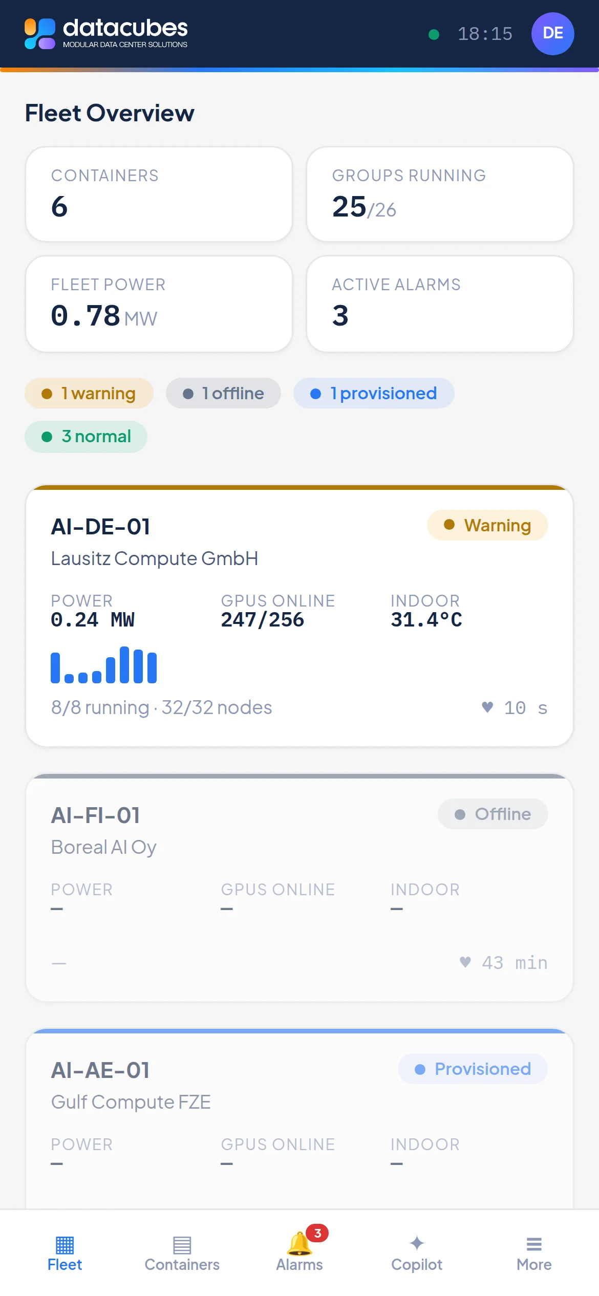 Mobile fleet view
